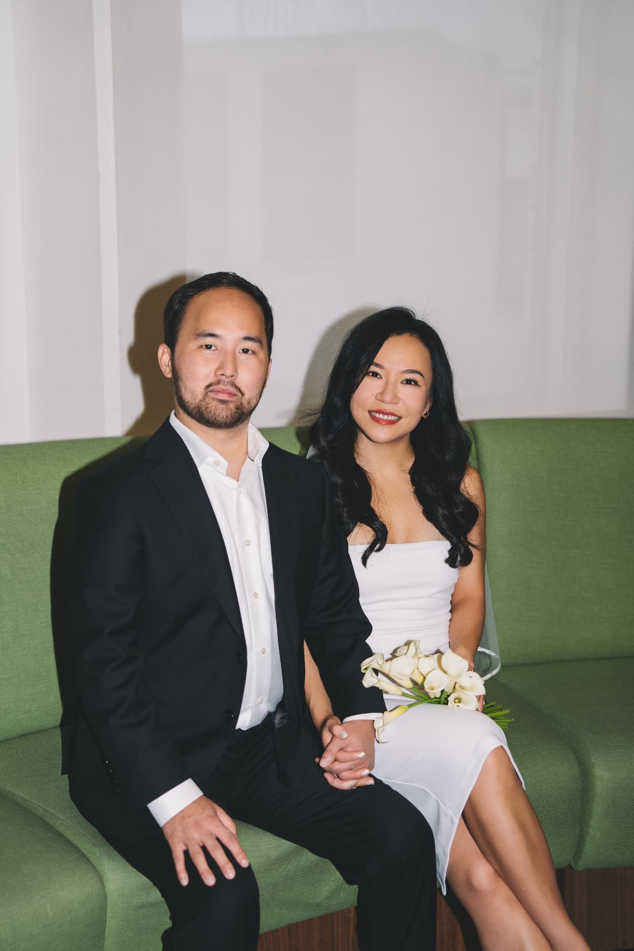 Coco and Alex on their wedding day