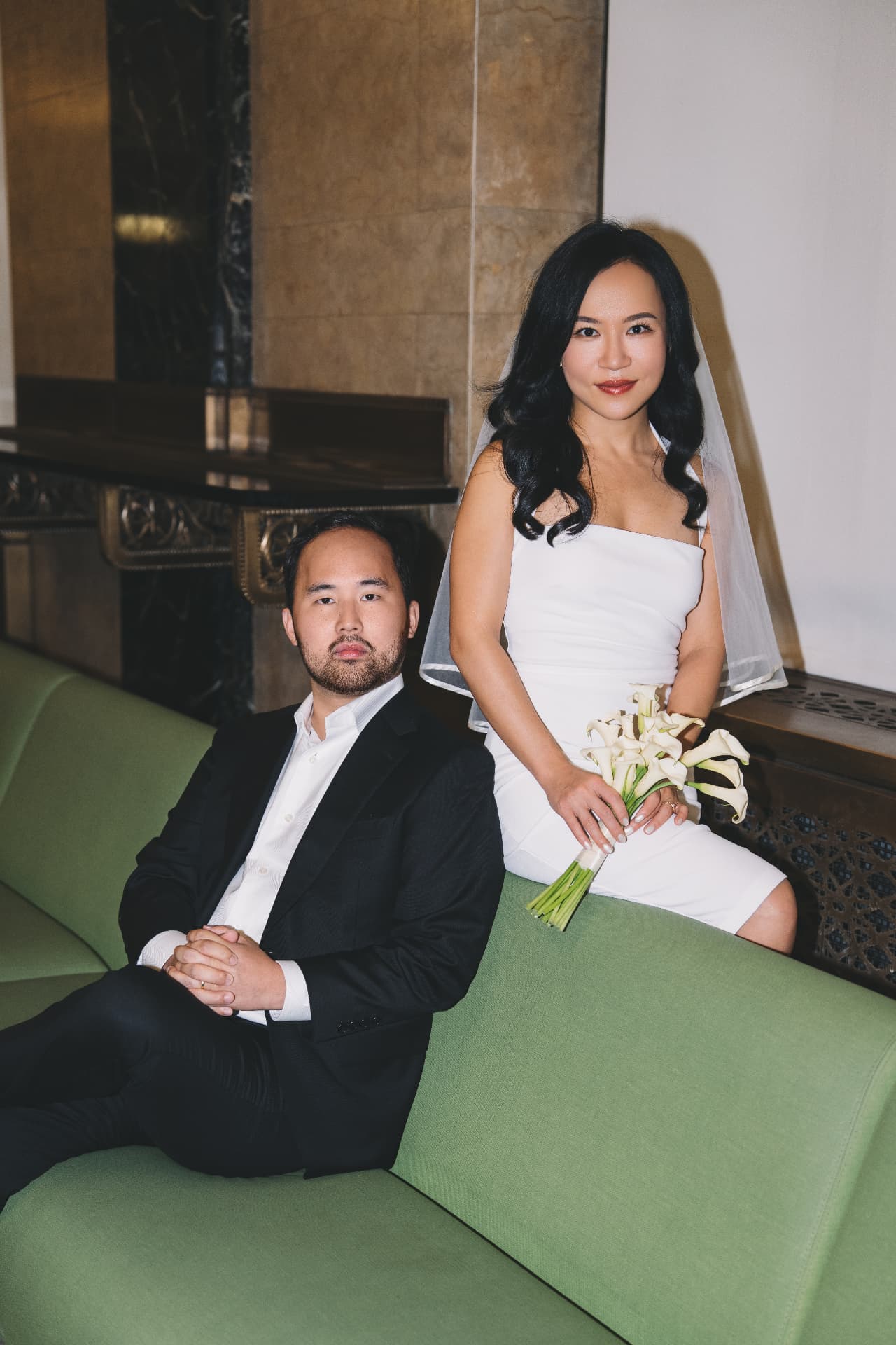 Coco and Alex on their wedding day
