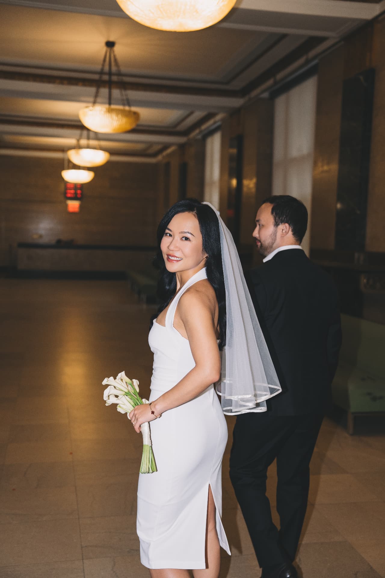 Coco and Alex on their wedding day